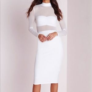 Missguided Mesh Long sleeve midi dress